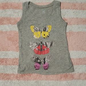 Comfy gray tank top with Butterfly embellishment